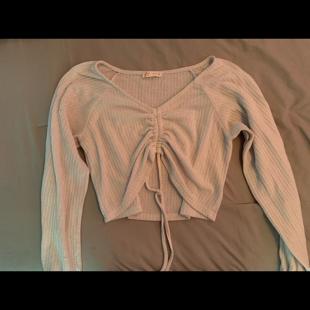 Draw String white long sleeve